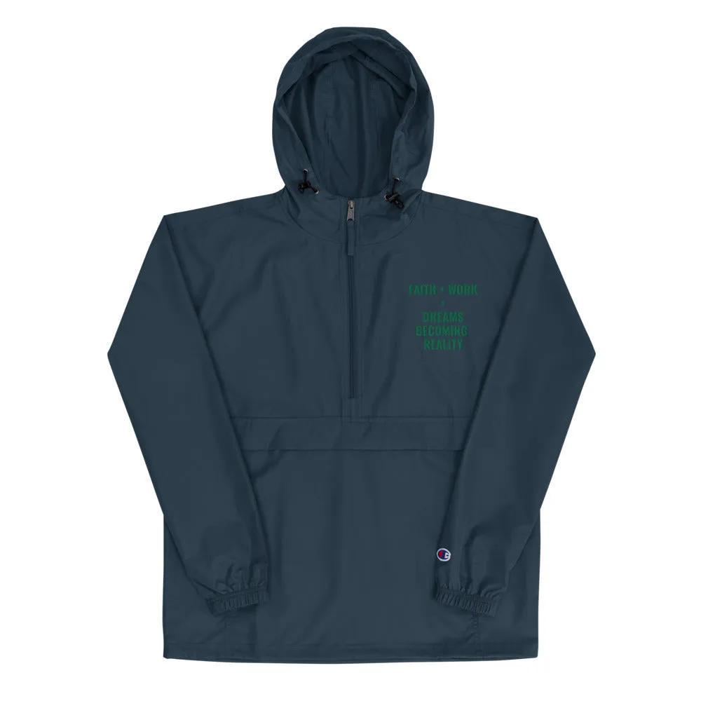 Faith   Work Embroidered Champion Packable Jacket