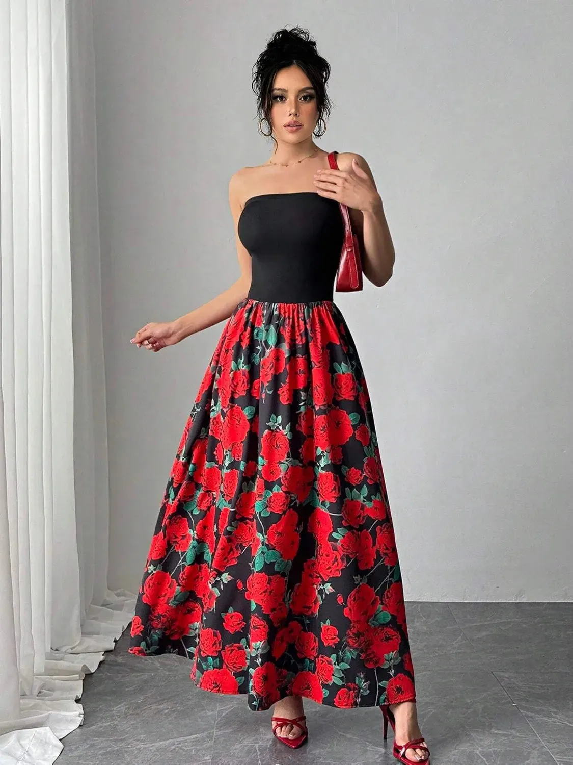 Floral Tube Maxi Dress