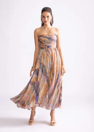 Florence multicolor strapless midi dress
