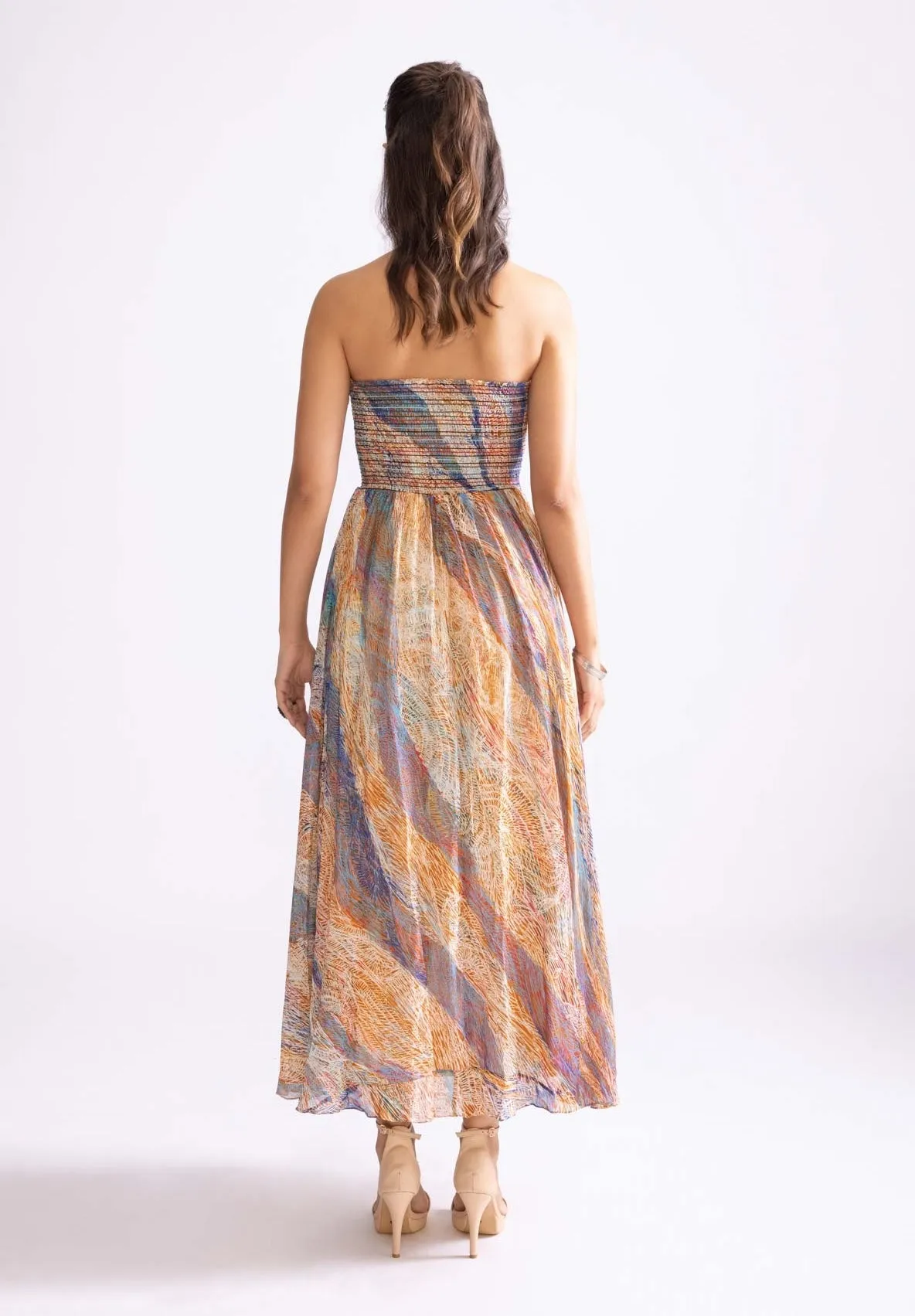 Florence multicolor strapless midi dress