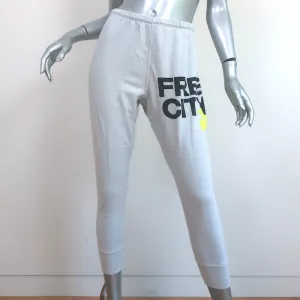 FREECITY 3/4 Sweatpants Light Gray Cotton Size Small