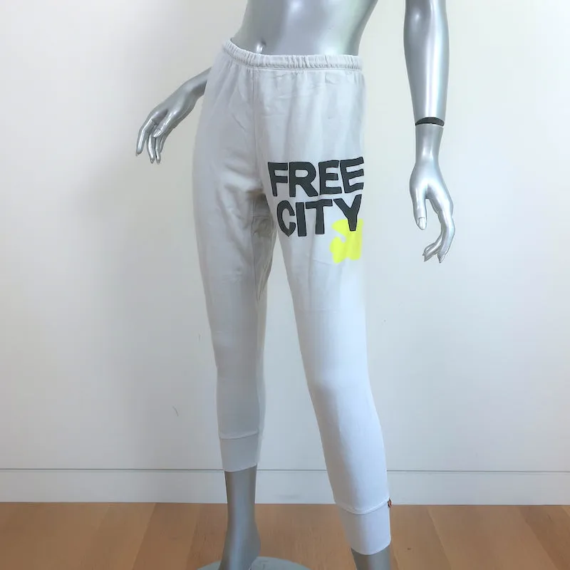 FREECITY 3/4 Sweatpants Light Gray Cotton Size Small