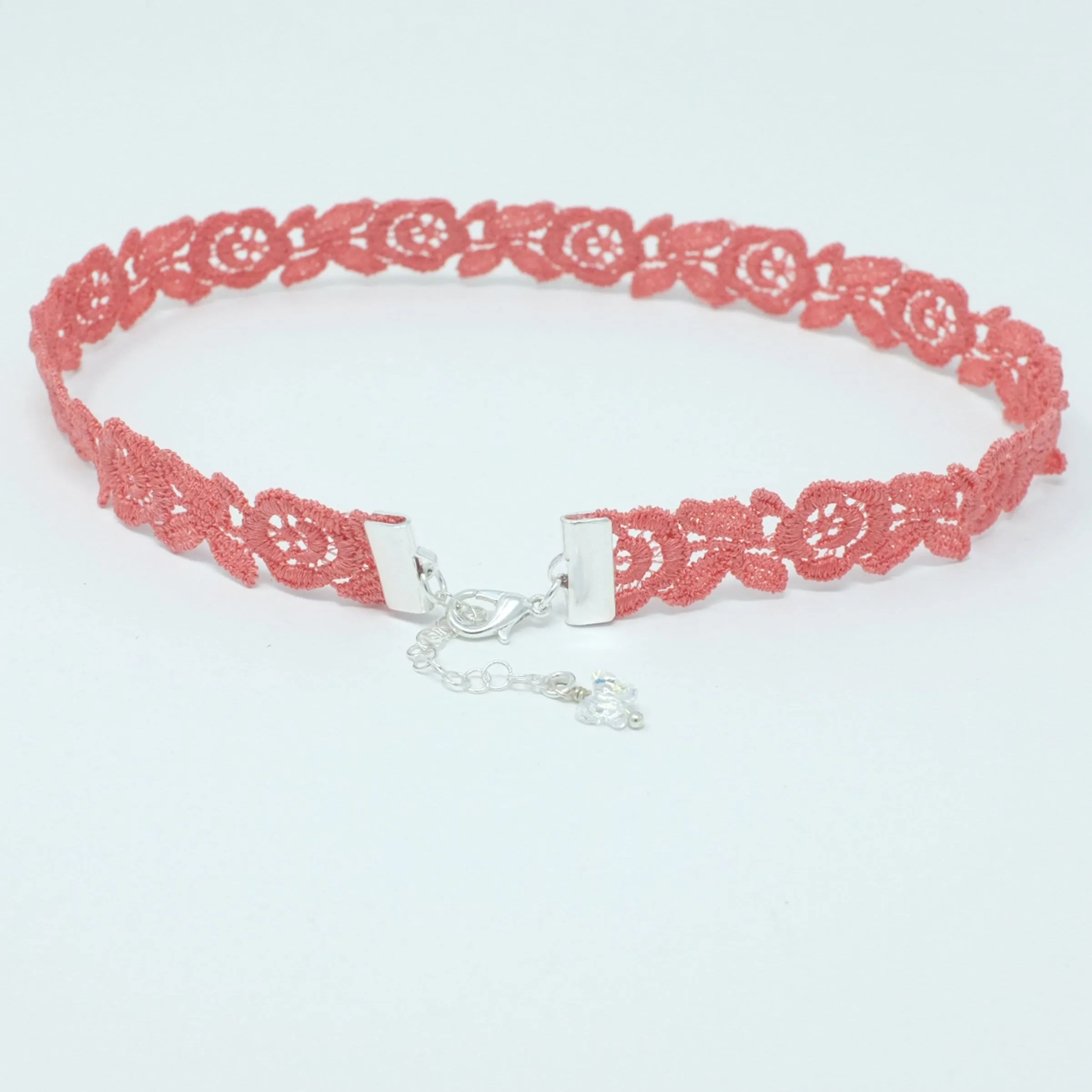 Freya Coral Pink Rose Choker