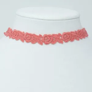 Freya Coral Pink Rose Choker