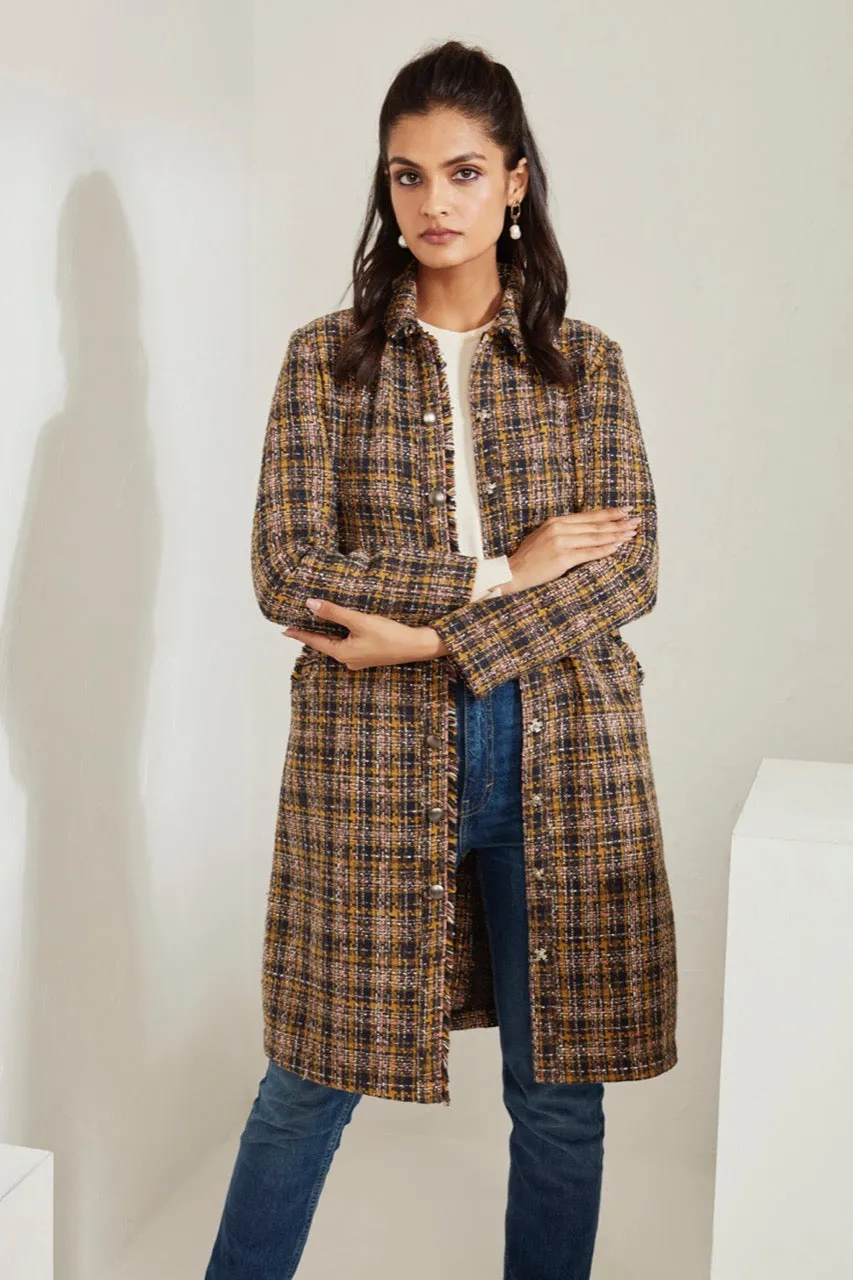 Front Open Tweed Dress