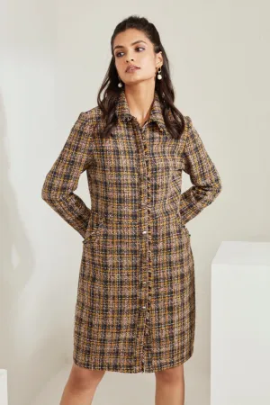 Front Open Tweed Dress