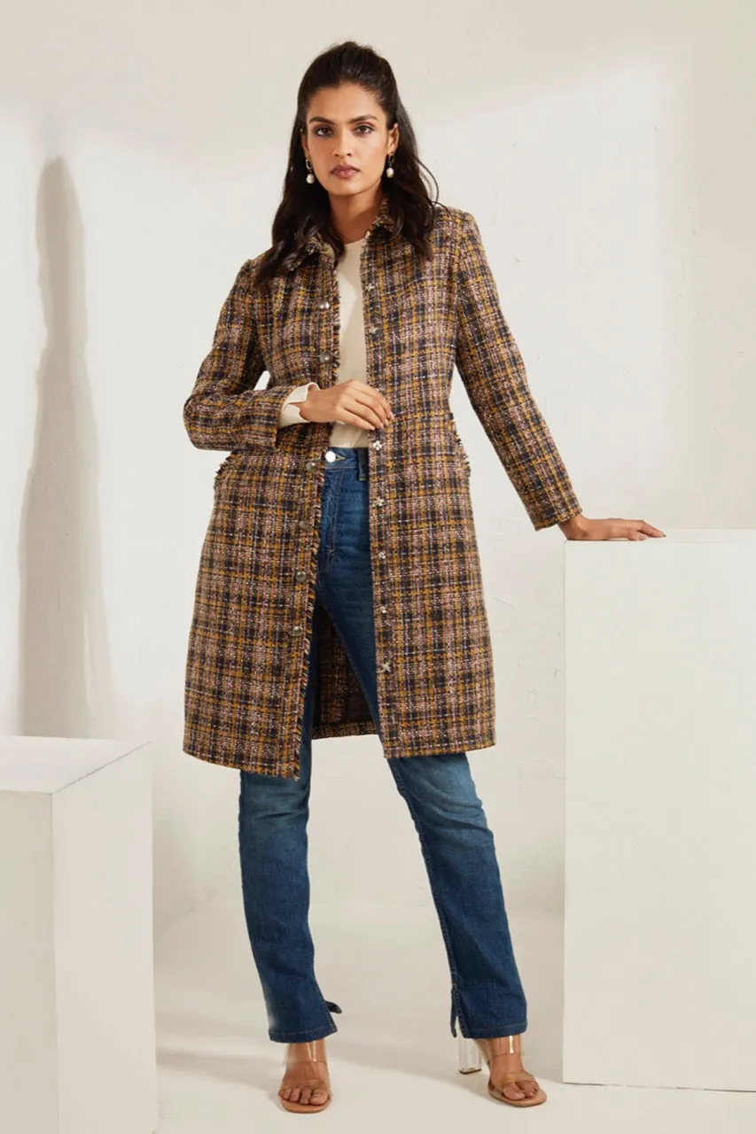 Front Open Tweed Dress