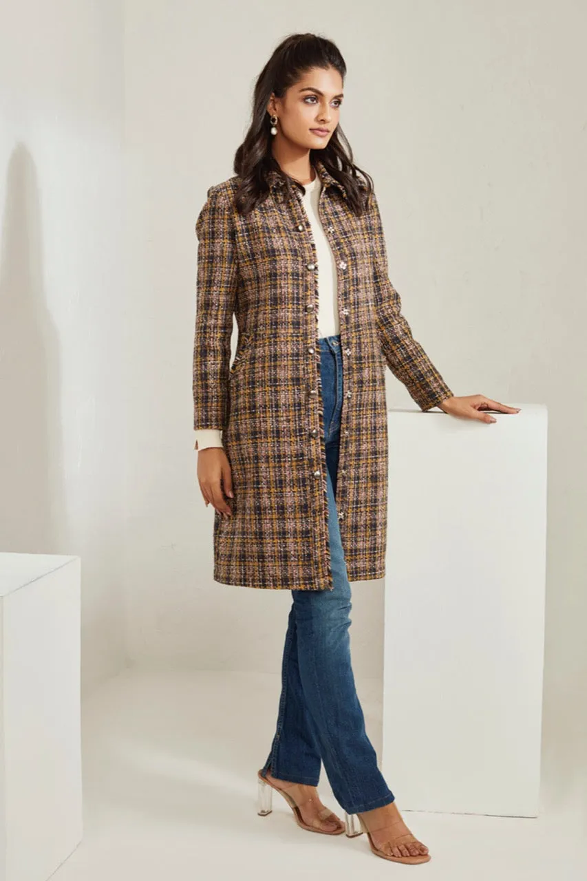 Front Open Tweed Dress
