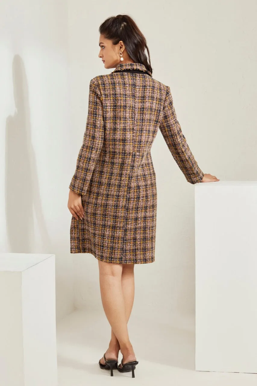 Front Open Tweed Dress