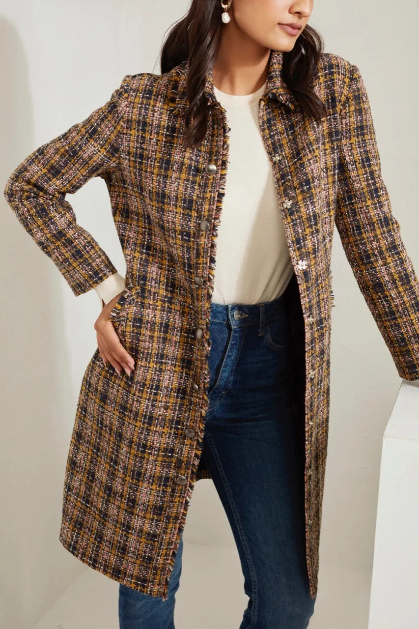 Front Open Tweed Dress