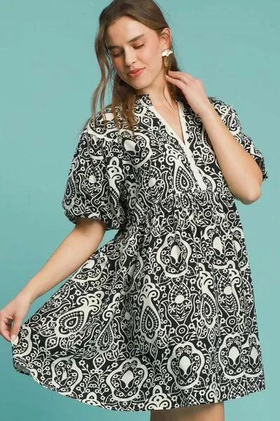 Full Size Puff Sleeve Dress