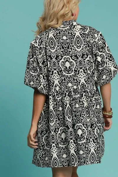 Full Size Puff Sleeve Dress