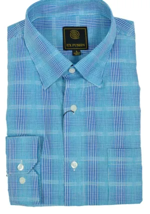 FX Fusion Big & Tall Blue Multi Short Sleeve Sport Shirt