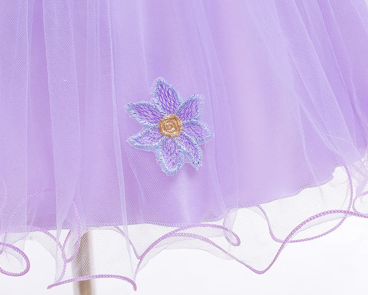 Girls Sleeveless Tulle Flower Party Dress Up Knee-Length Pageant Dress