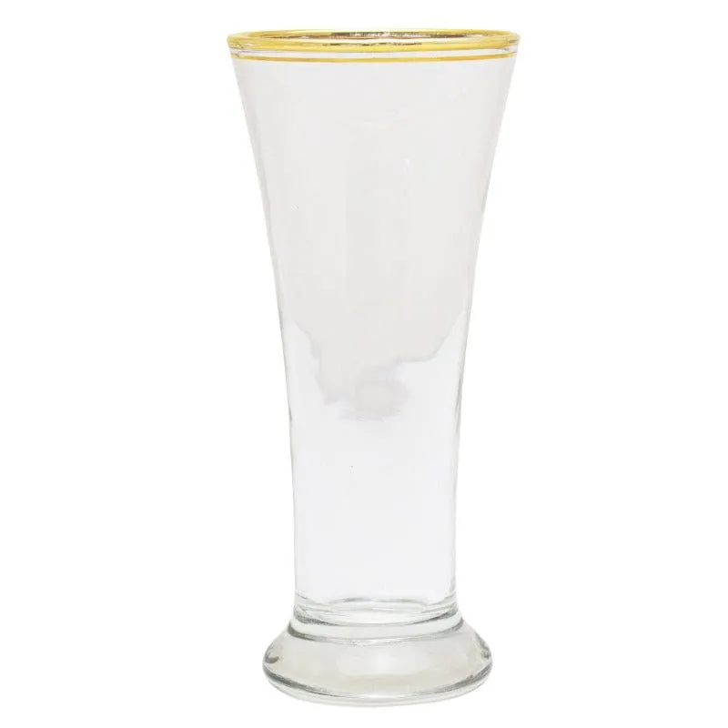 Glacier Milkshake 6 Piece Glass - Clear & Gold