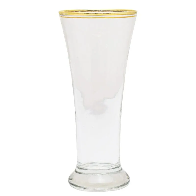 Glacier Milkshake 6 Piece Glass - Clear & Gold