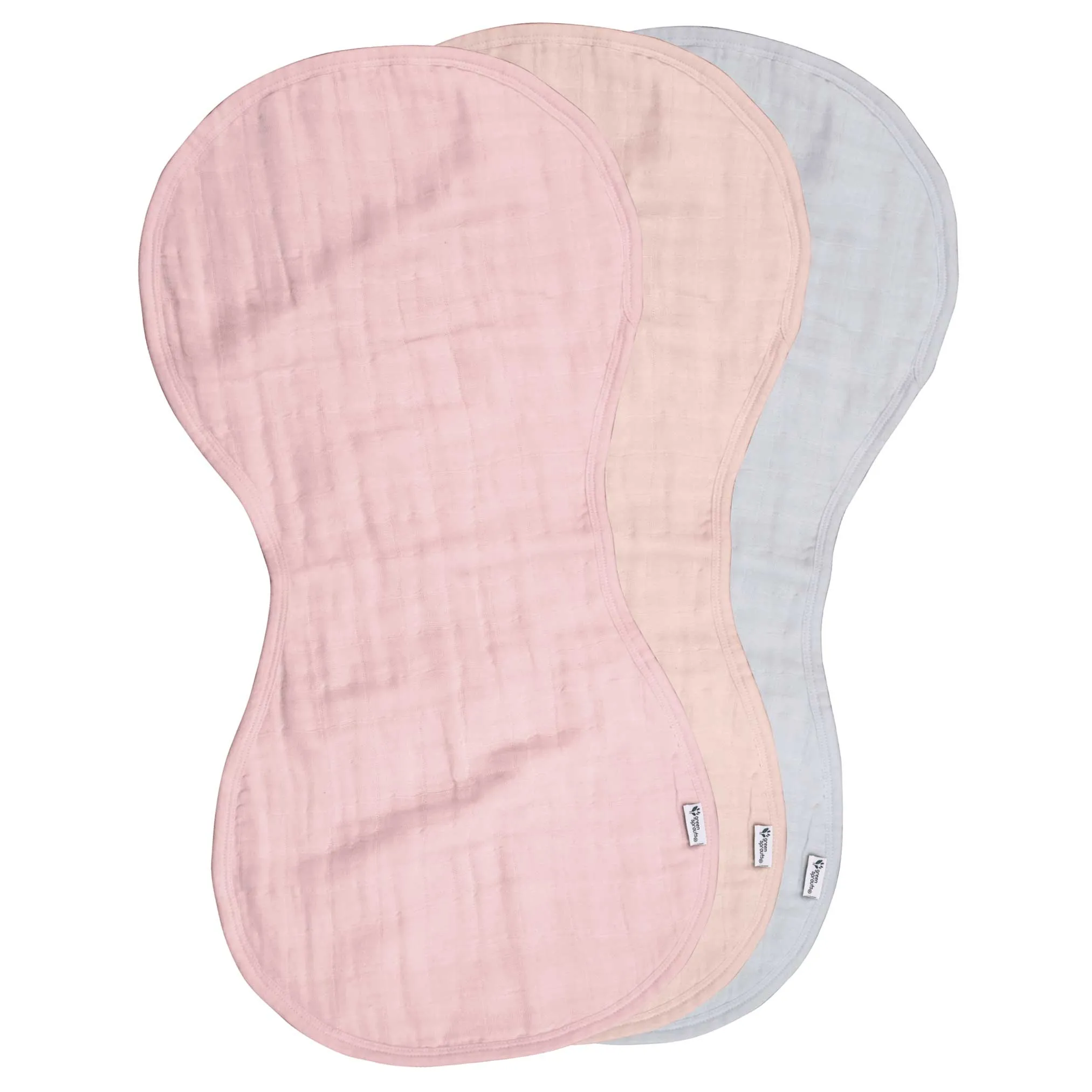 Green Sprouts Organic Cotton Muslin Burp Cloths (3-Pack) - Rose