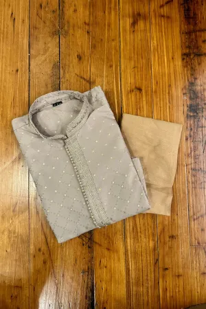 Grey and Gold Kurta Set - Ready To Ship