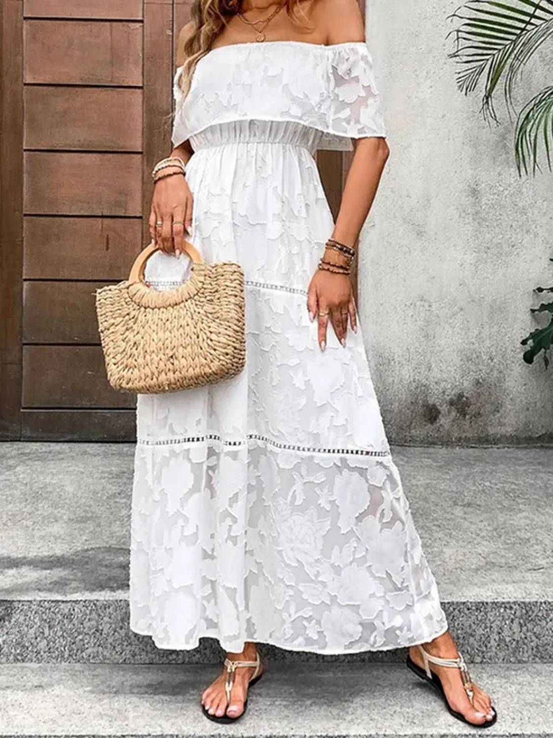 Hadlee Off-Shoulder Short Sleeve Maxi Dress