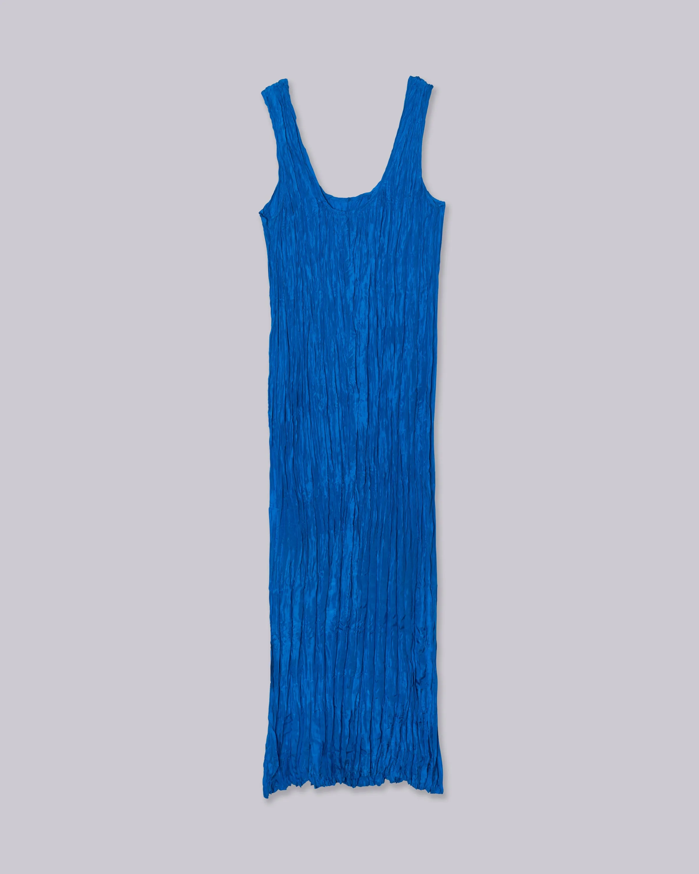 Hand Pleated Dress in Cerulean