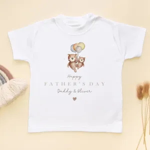 Happy Father's Day Cute Bears Personalised Toddler & Kids T Shirt