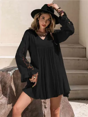Hazel Blues® |  Lace Detail V-Neck Mini Dress