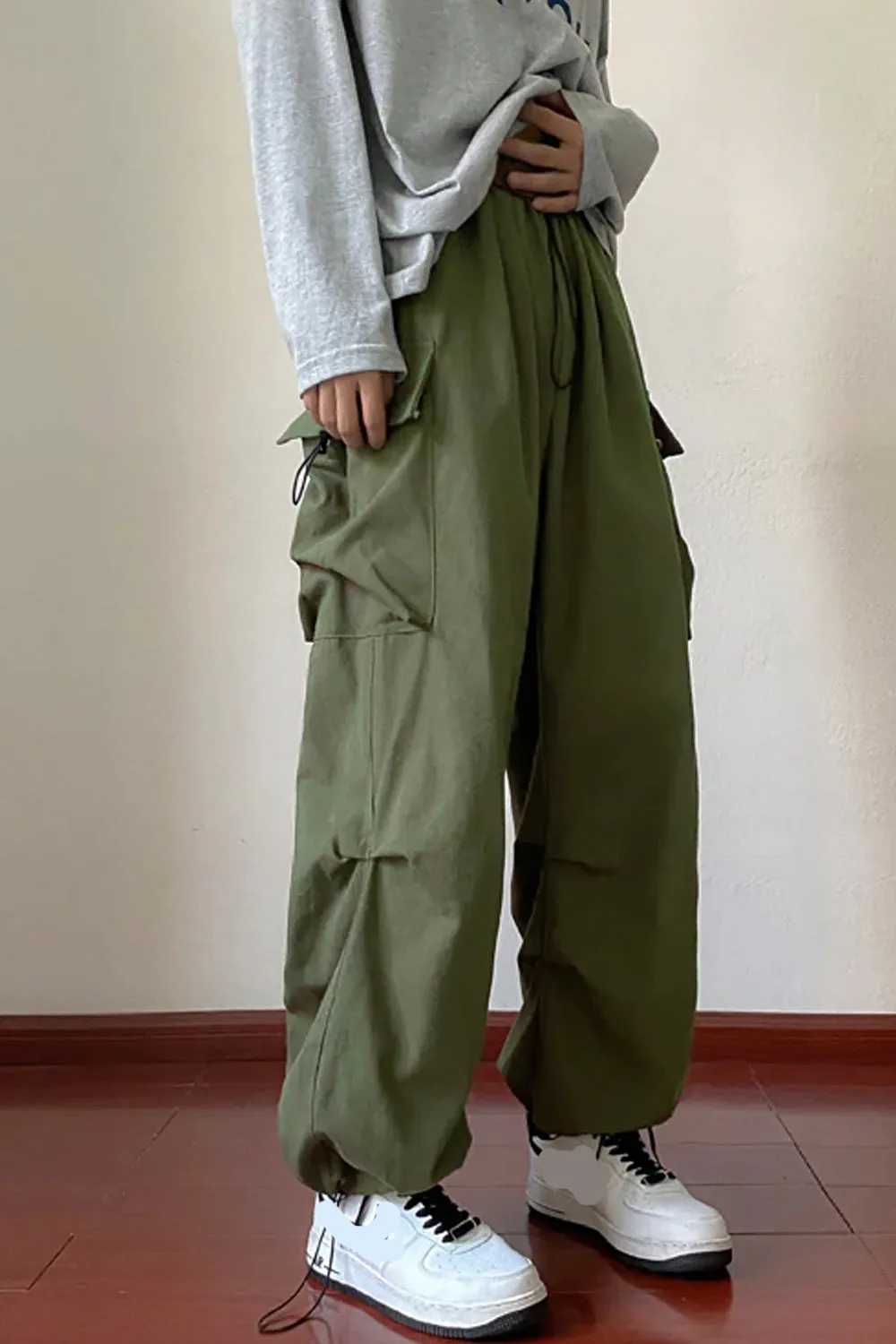 Hip Hop Wide Leg Cargo Pockets Long Pants