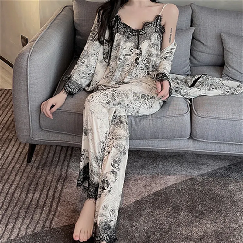 Home Wear Vintage Style Robe Three Sets