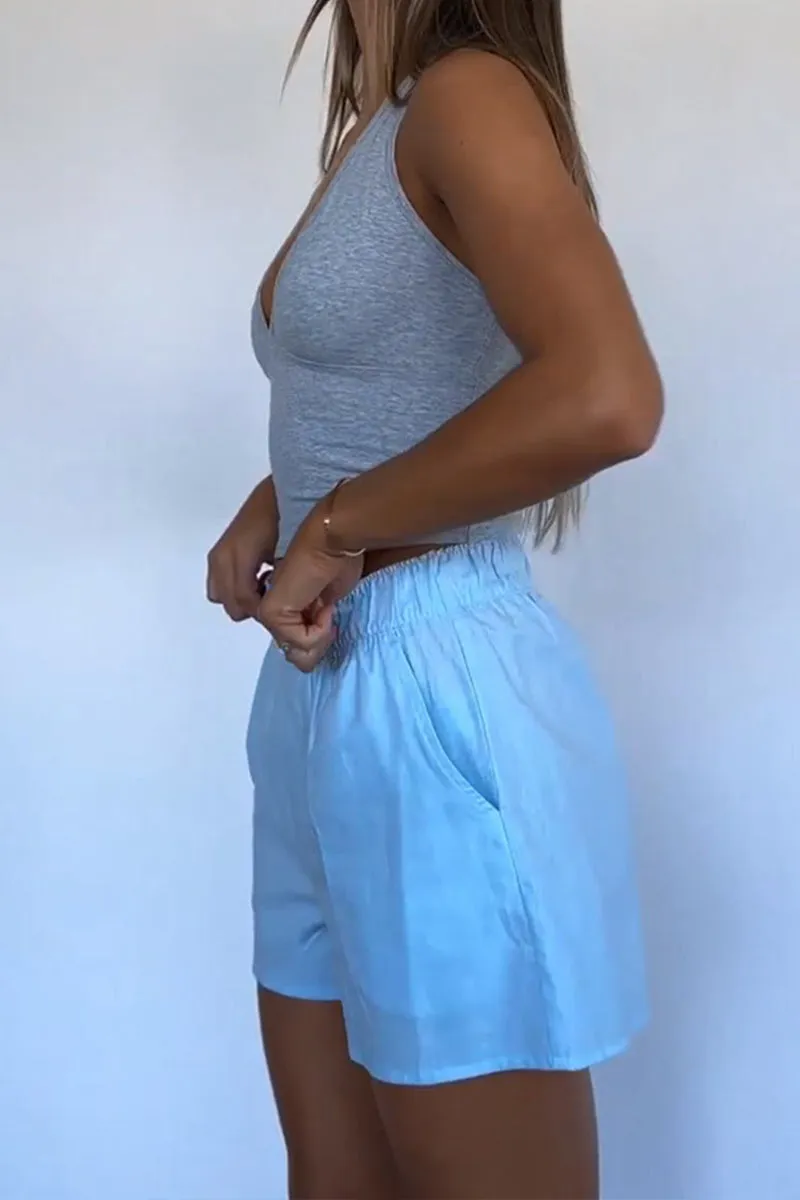 HPZ1110 High-Waisted Relaxed Fit Cotton Shorts Pant