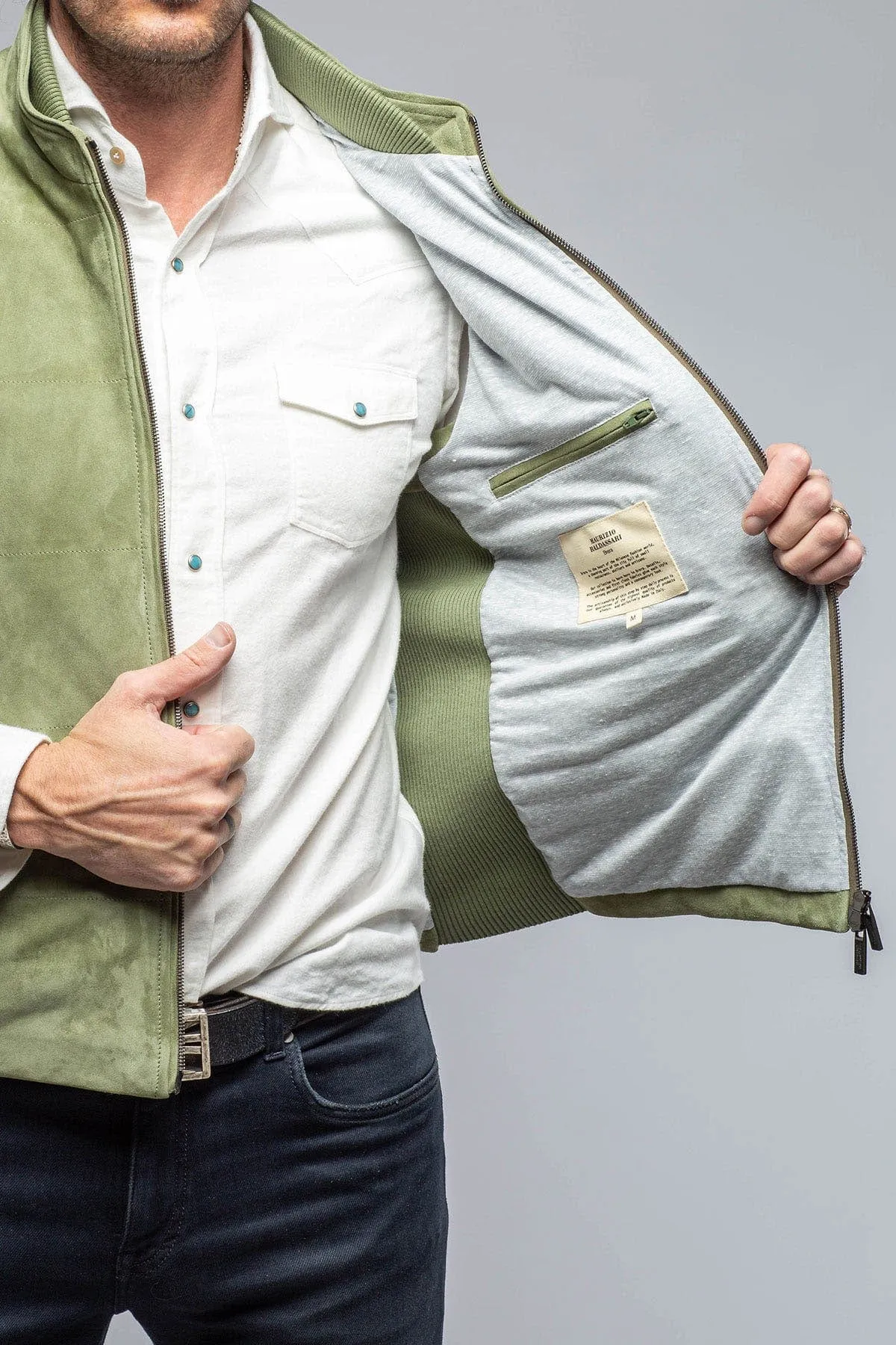 Huracan Suede Vest In Green