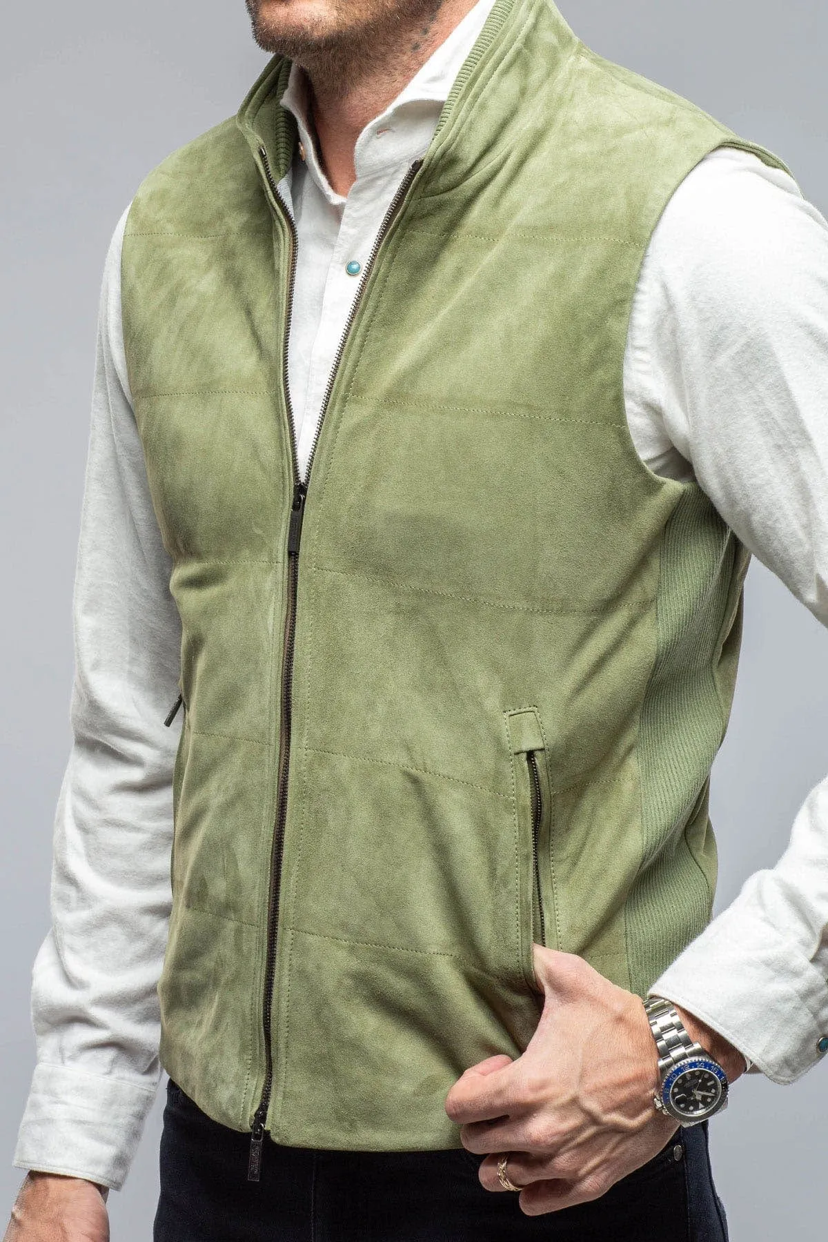 Huracan Suede Vest In Green