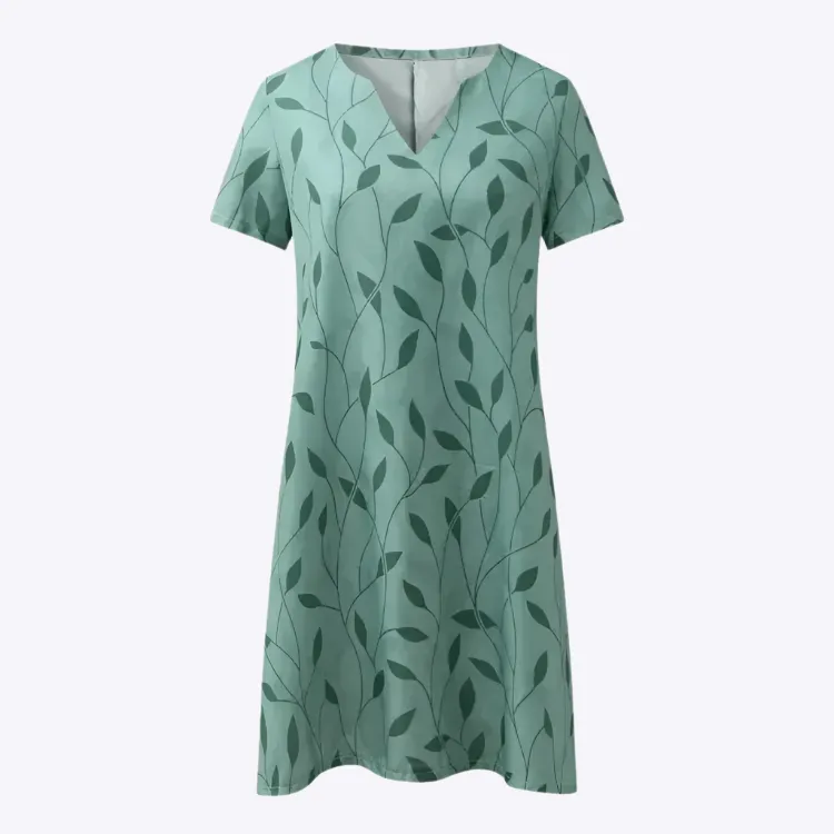 Hyacinth - Stylish V neck Design Woman's Dress