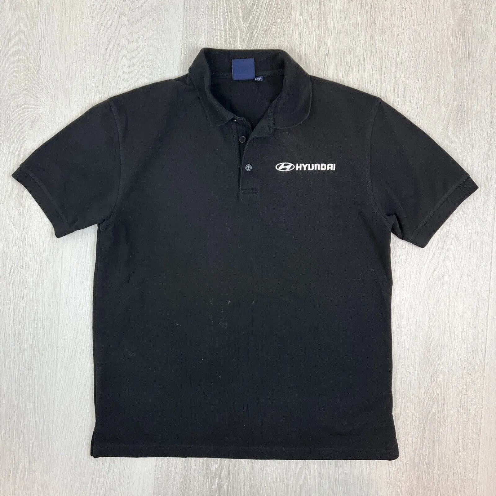 Hyundai Mens Black Short Sleeve Polo Shirt Size Medium (2 Shirts)