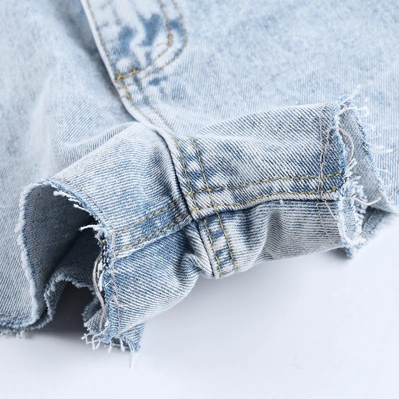 Irregular Hem Denim Shorts Jeans Hot Pants