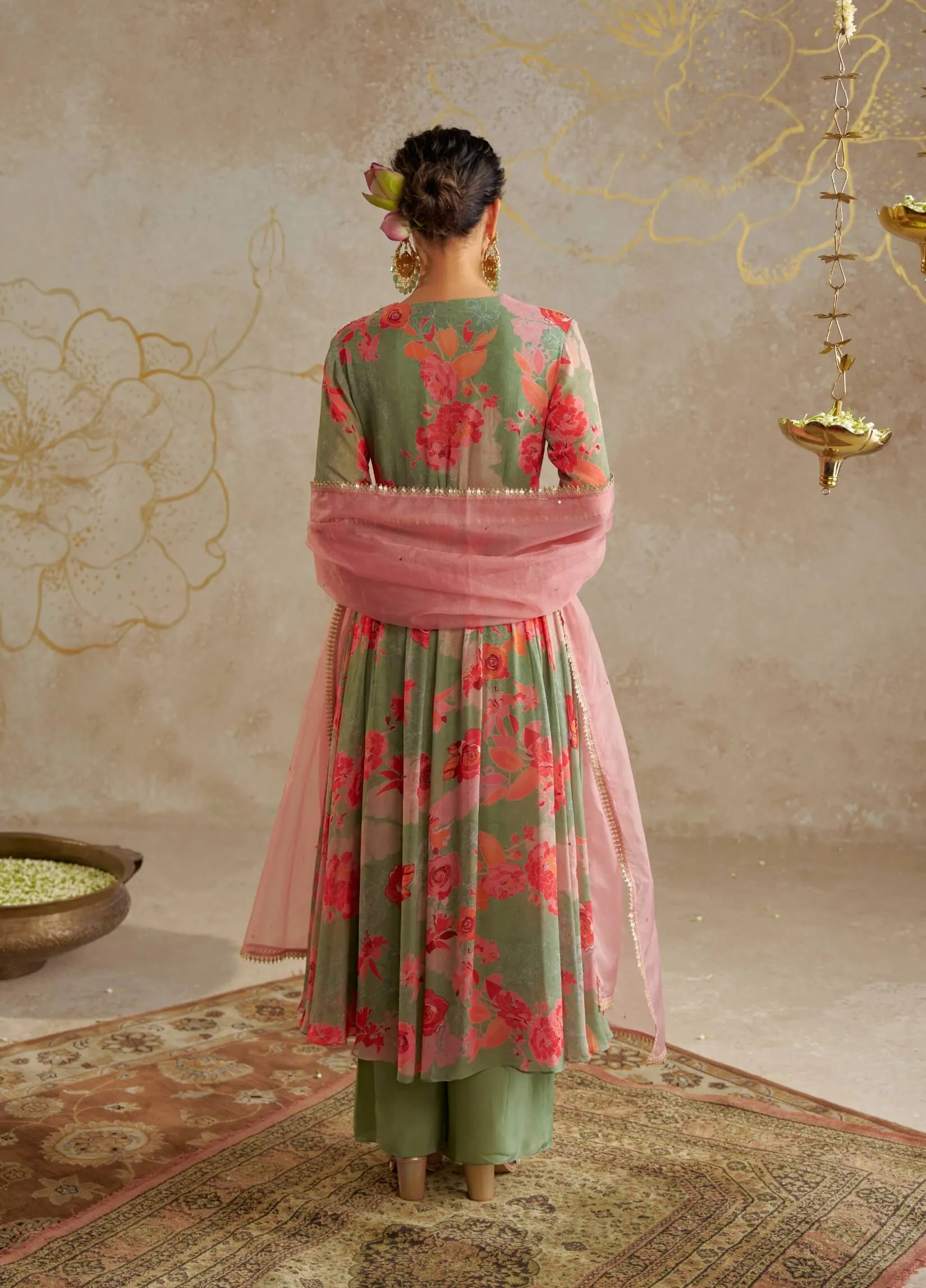 Jade rose anarkali set