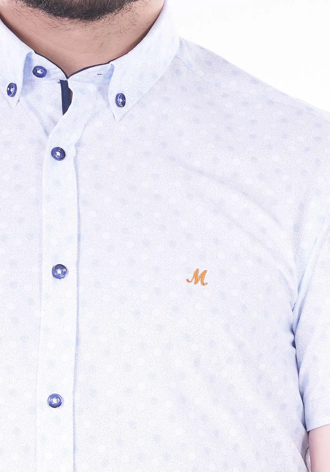 Jay Short Sleeve Shirt - White / Blue
