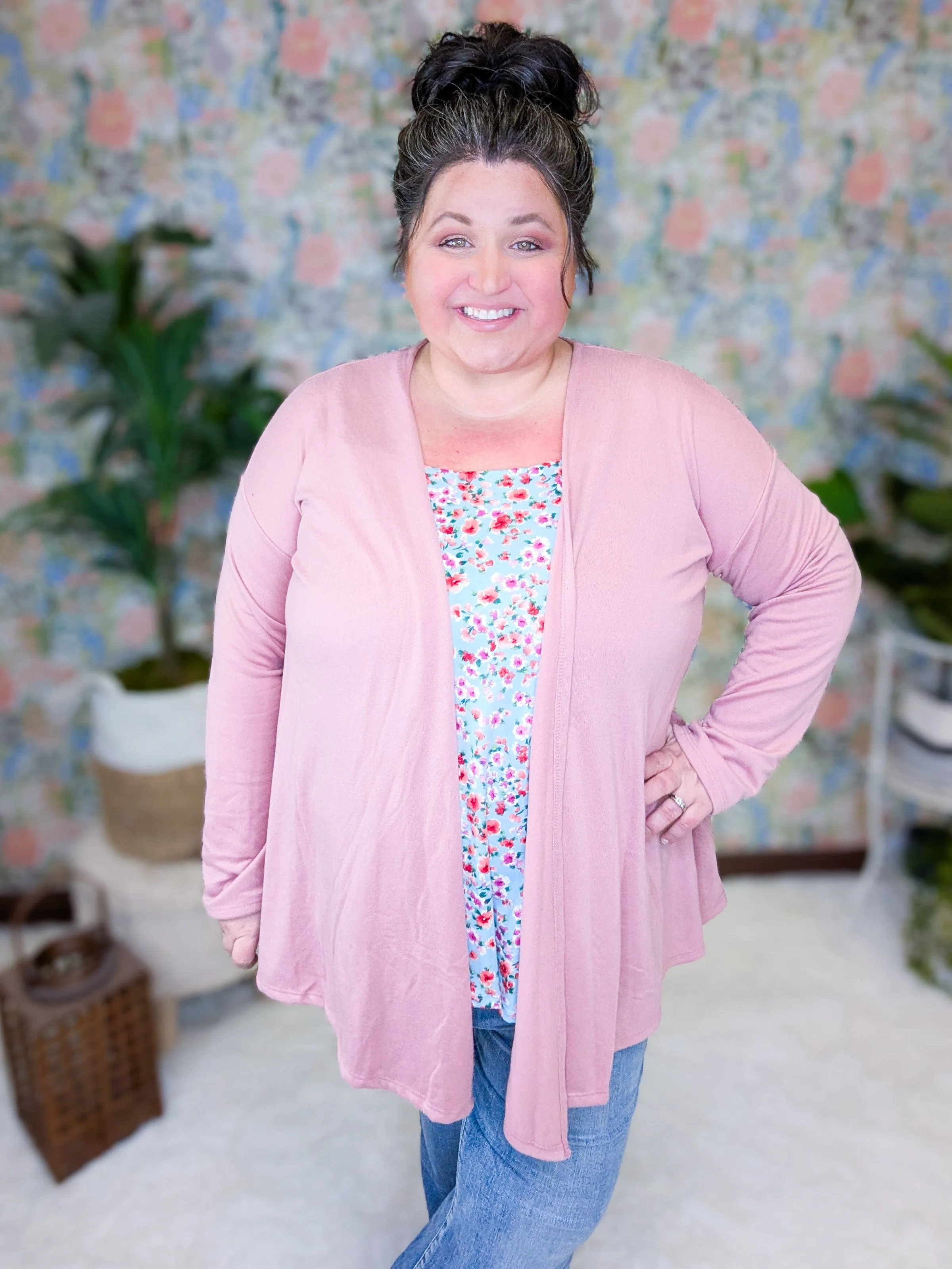 Jeannie Cashmere Soft Draped Front Solid Cardigan