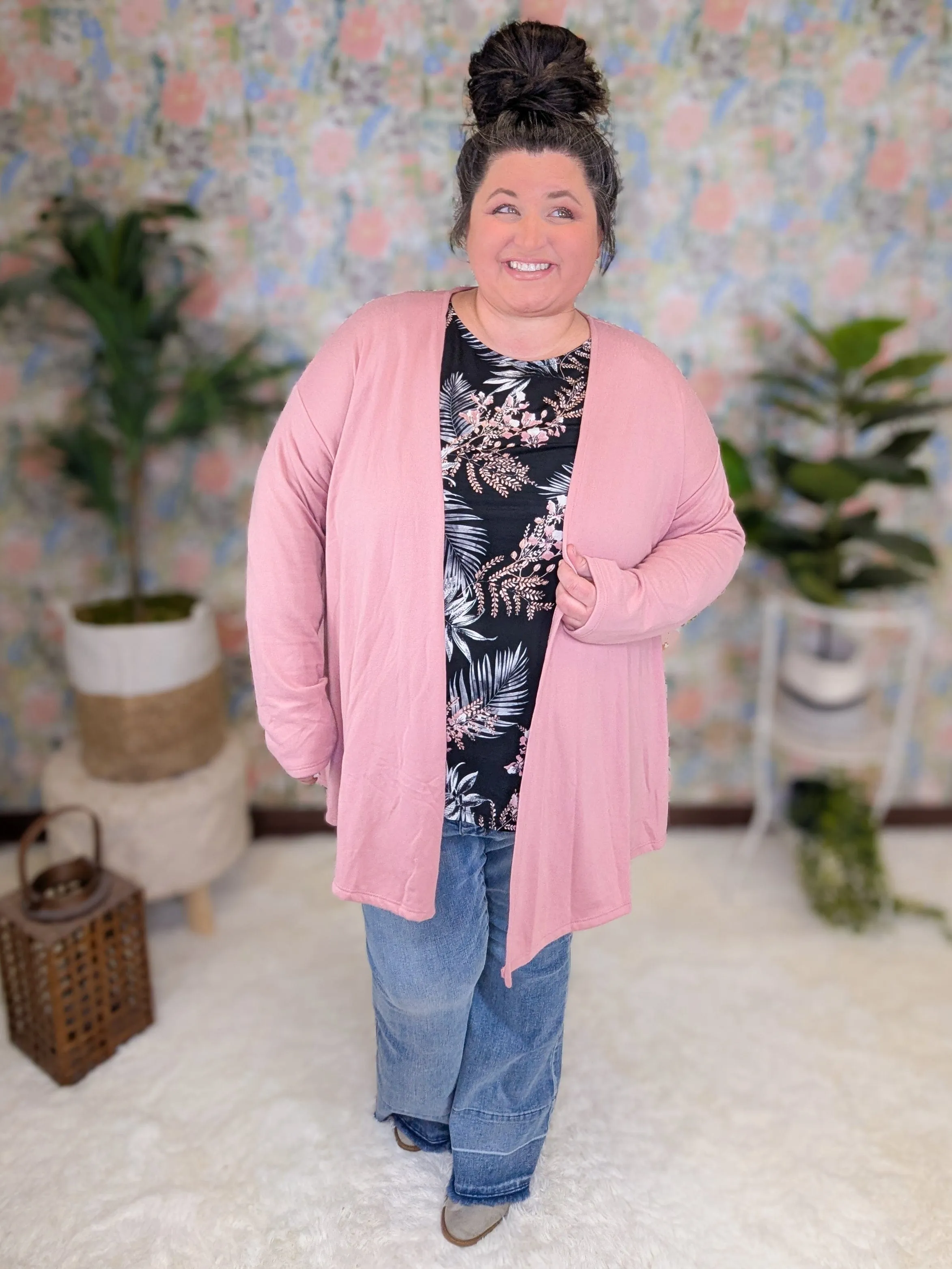 Jeannie Cashmere Soft Draped Front Solid Cardigan