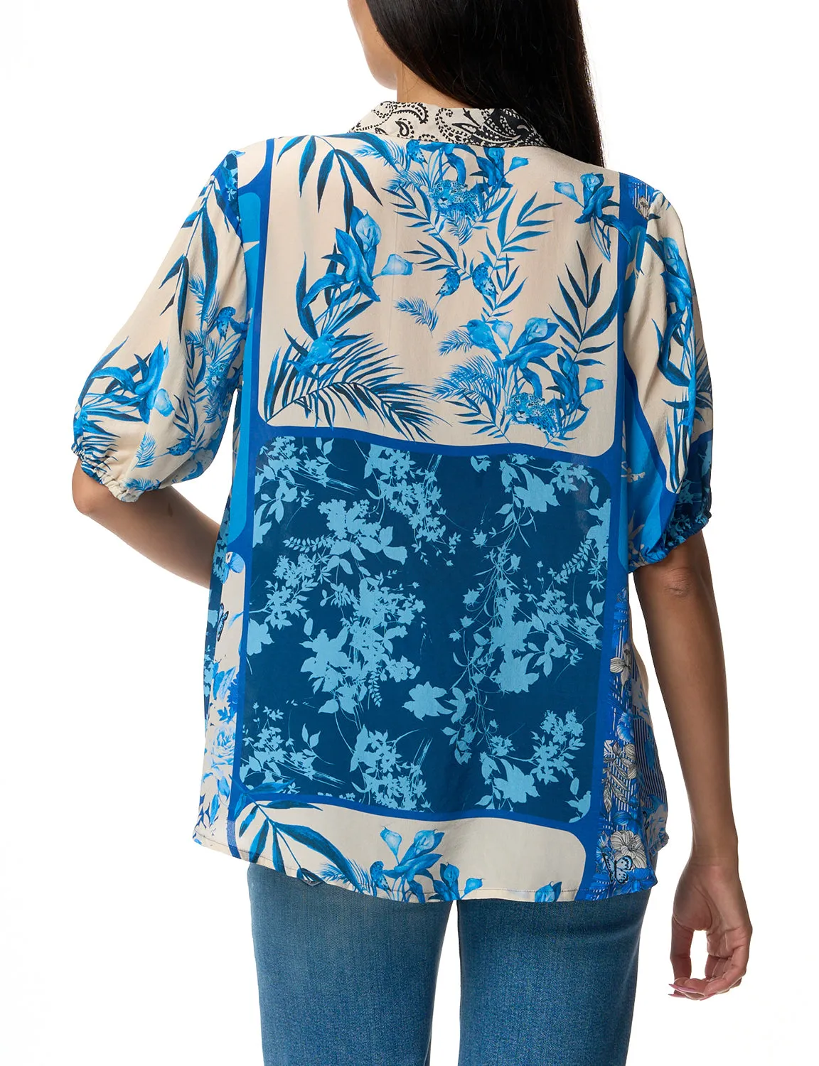 Johnny Was Steph Button Up - Blue Stitch C13624A4