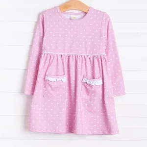 Josie Dress, Pink Bitty Dot
