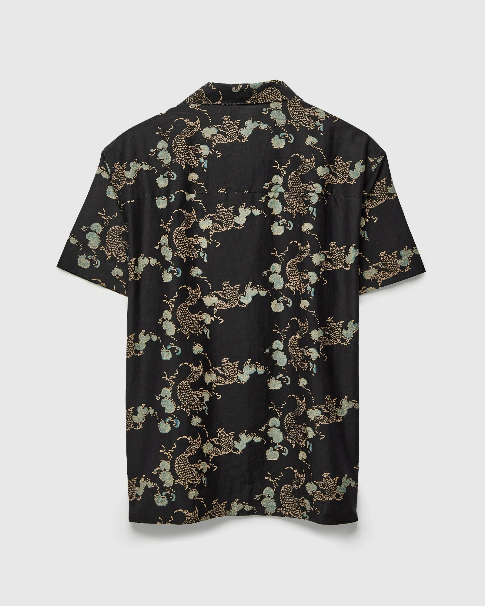 Koi Lake Camp Shirt in Iron Black Silk