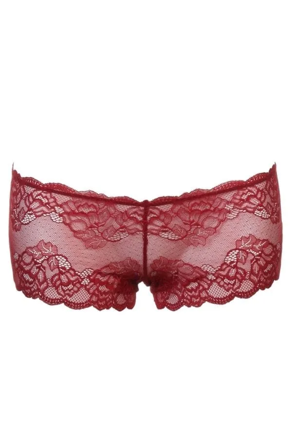 Lace Cheeky Panty- Merlot