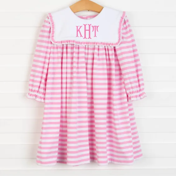 Lacey Bib Dress, Pink