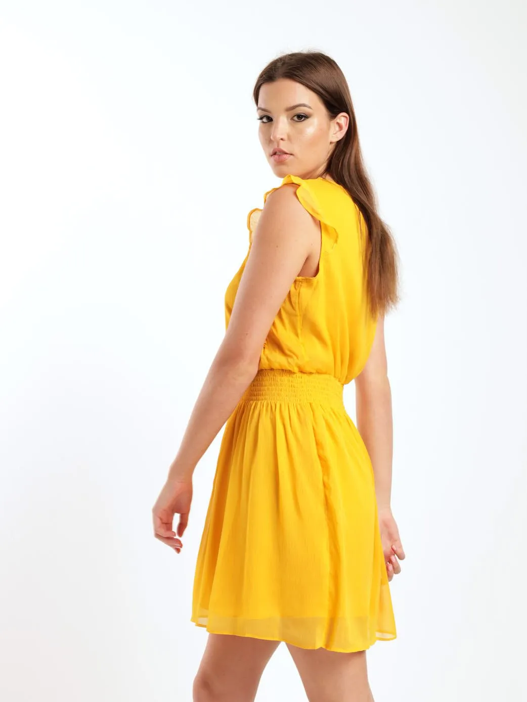 Ladies Basic Tea Dress - Mustard