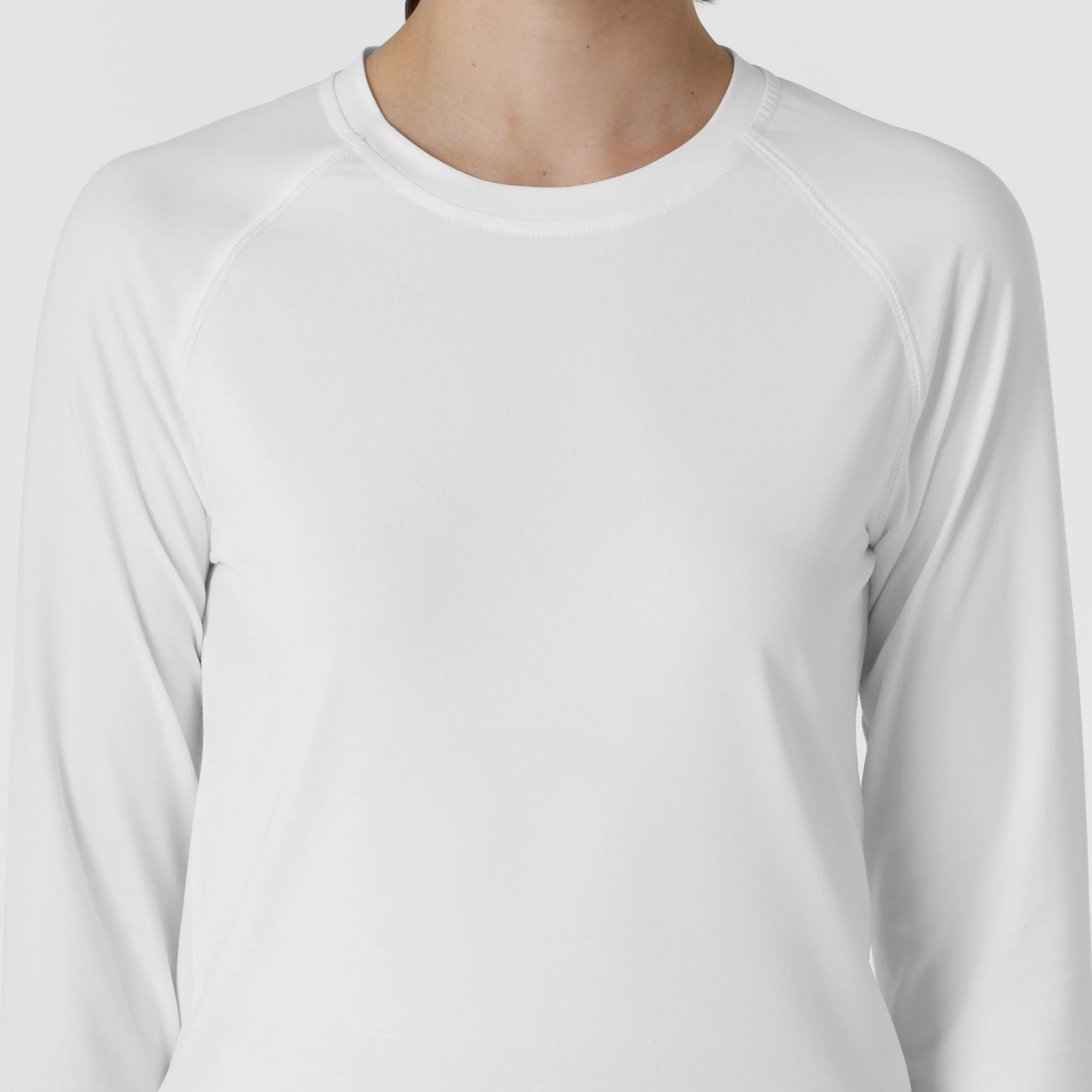 Layers 2139 Watch Window Long Sleeve Underscrub Top White