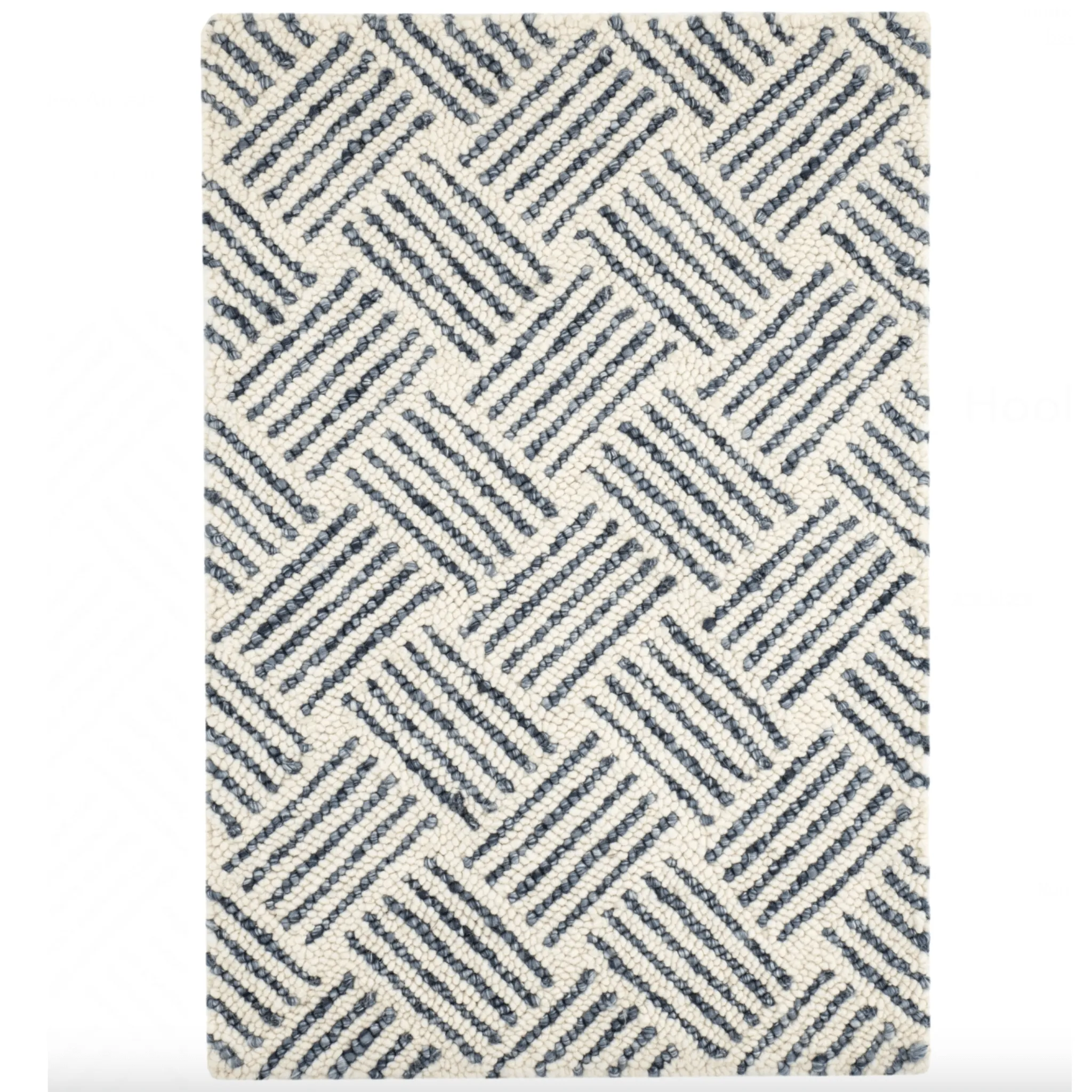 Layers Hand Hooked Wool Rug - Indigo