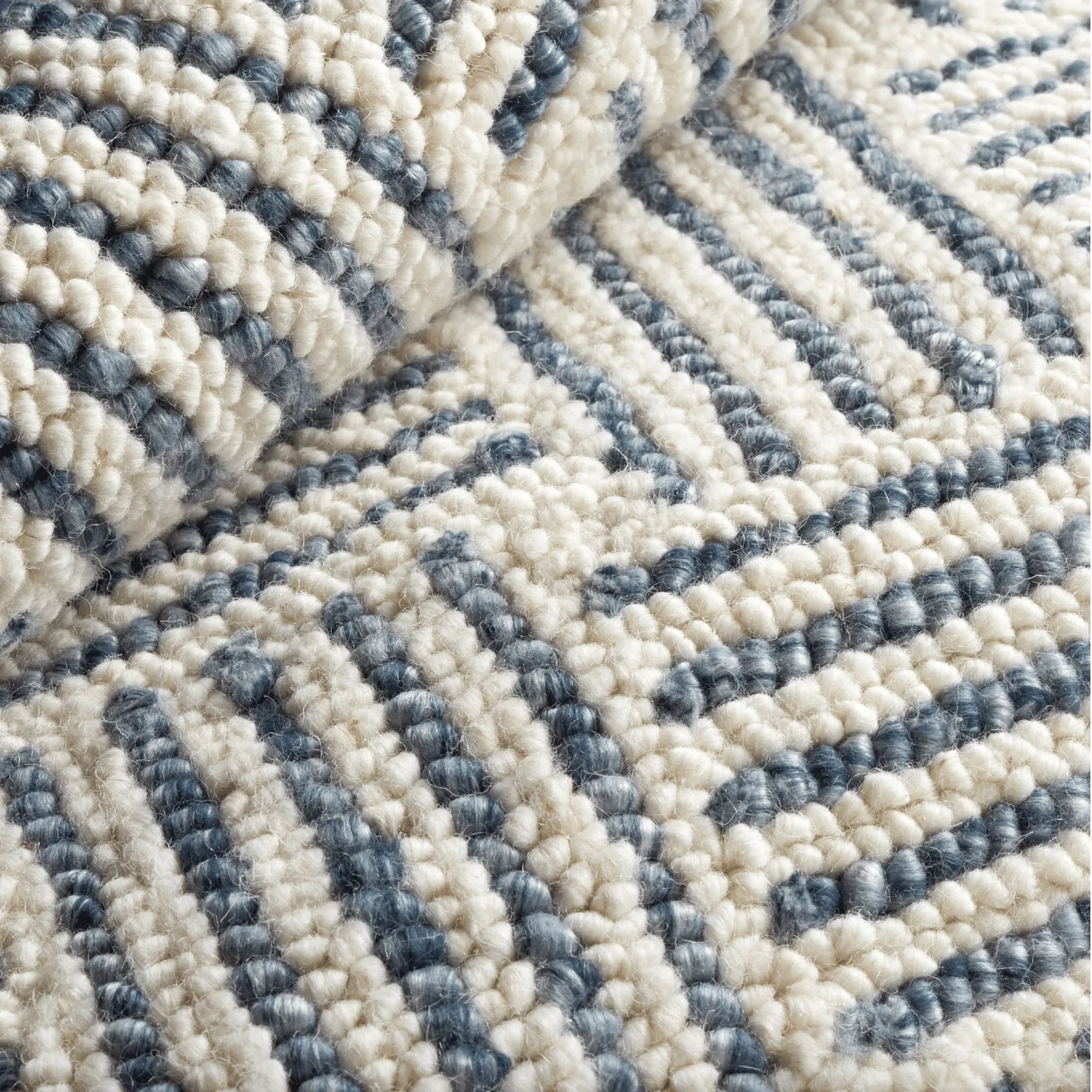 Layers Hand Hooked Wool Rug - Indigo