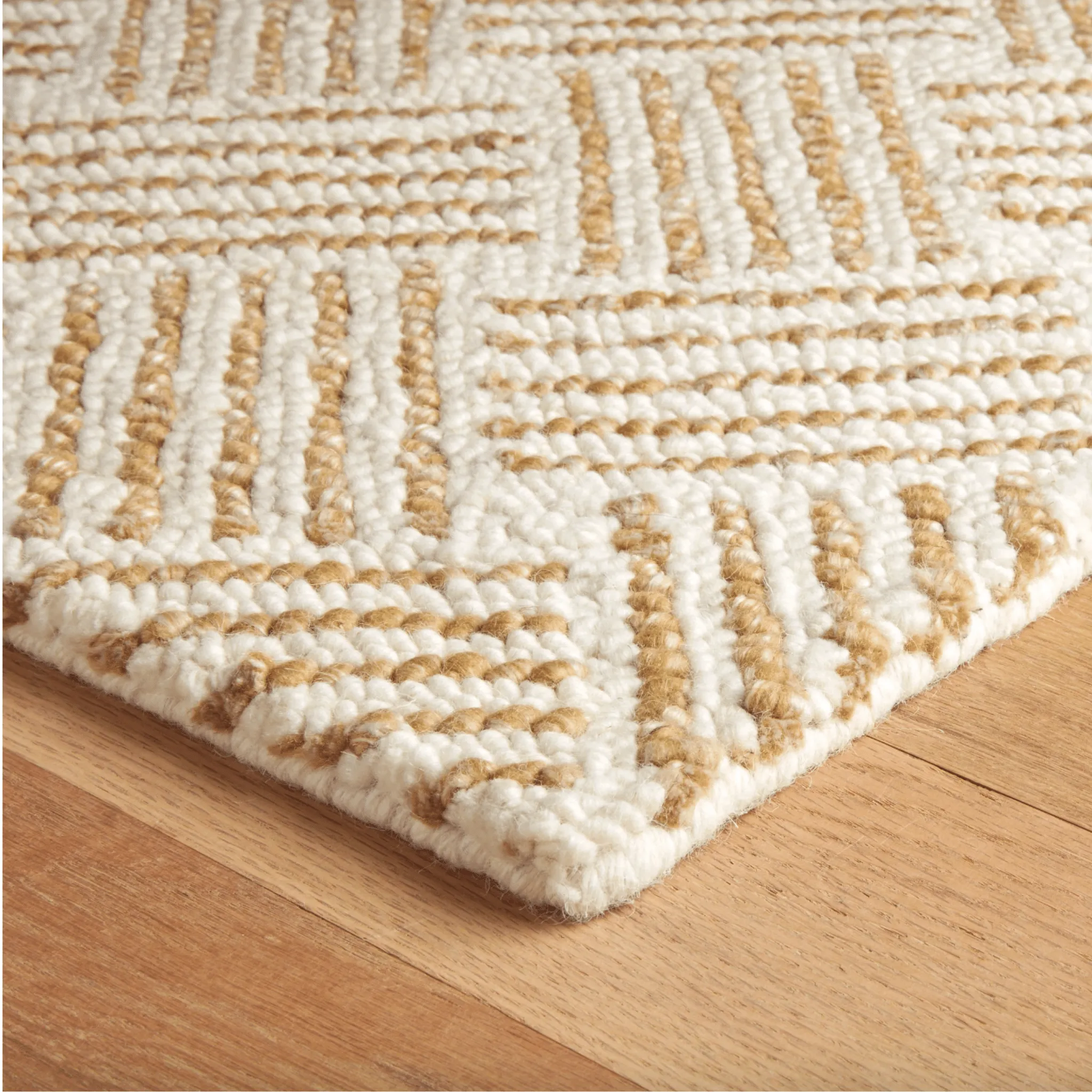 Layers Hand Hooked Wool Rug - Ochre