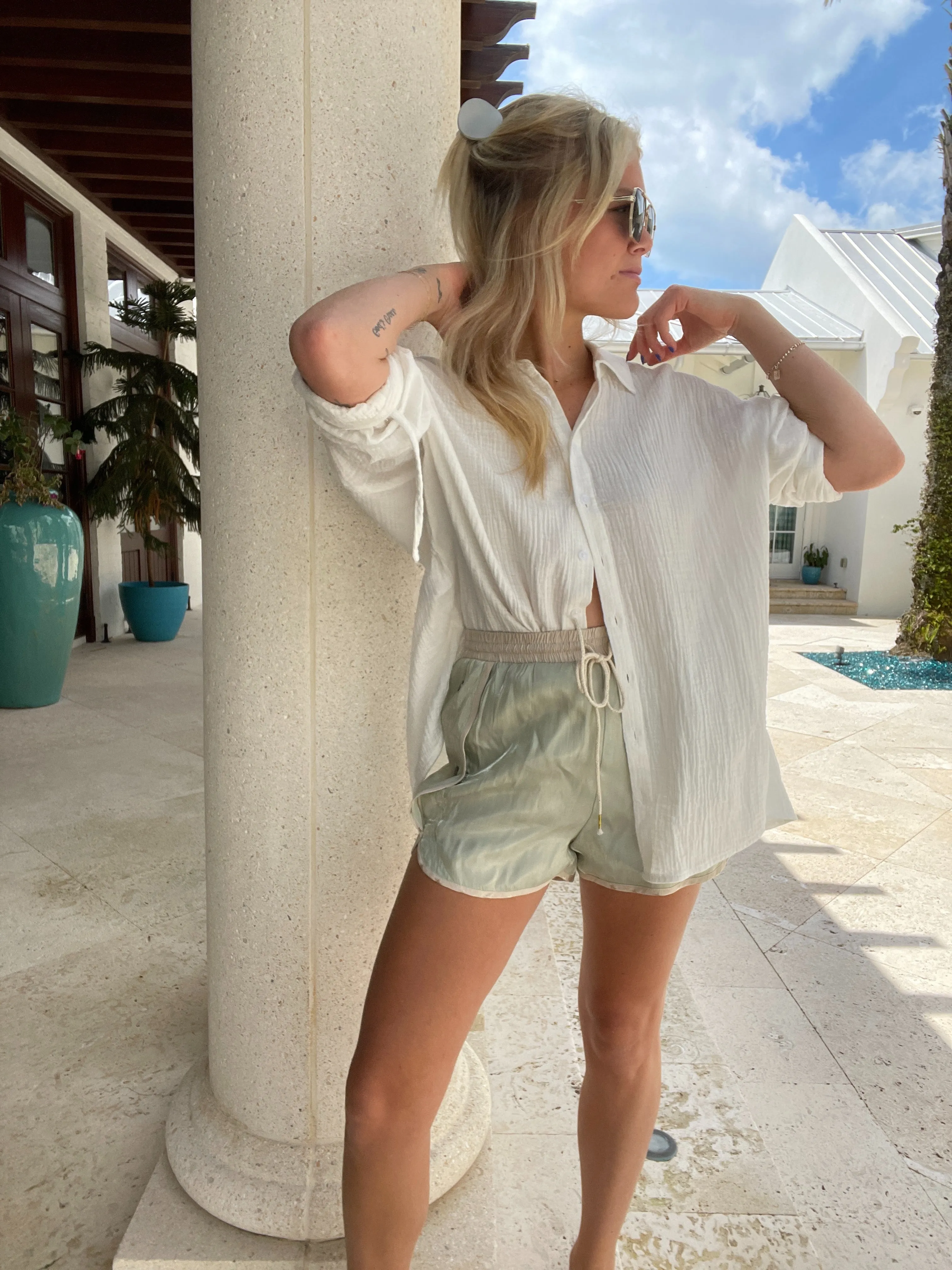 Let's Take A Trip Satin Short
