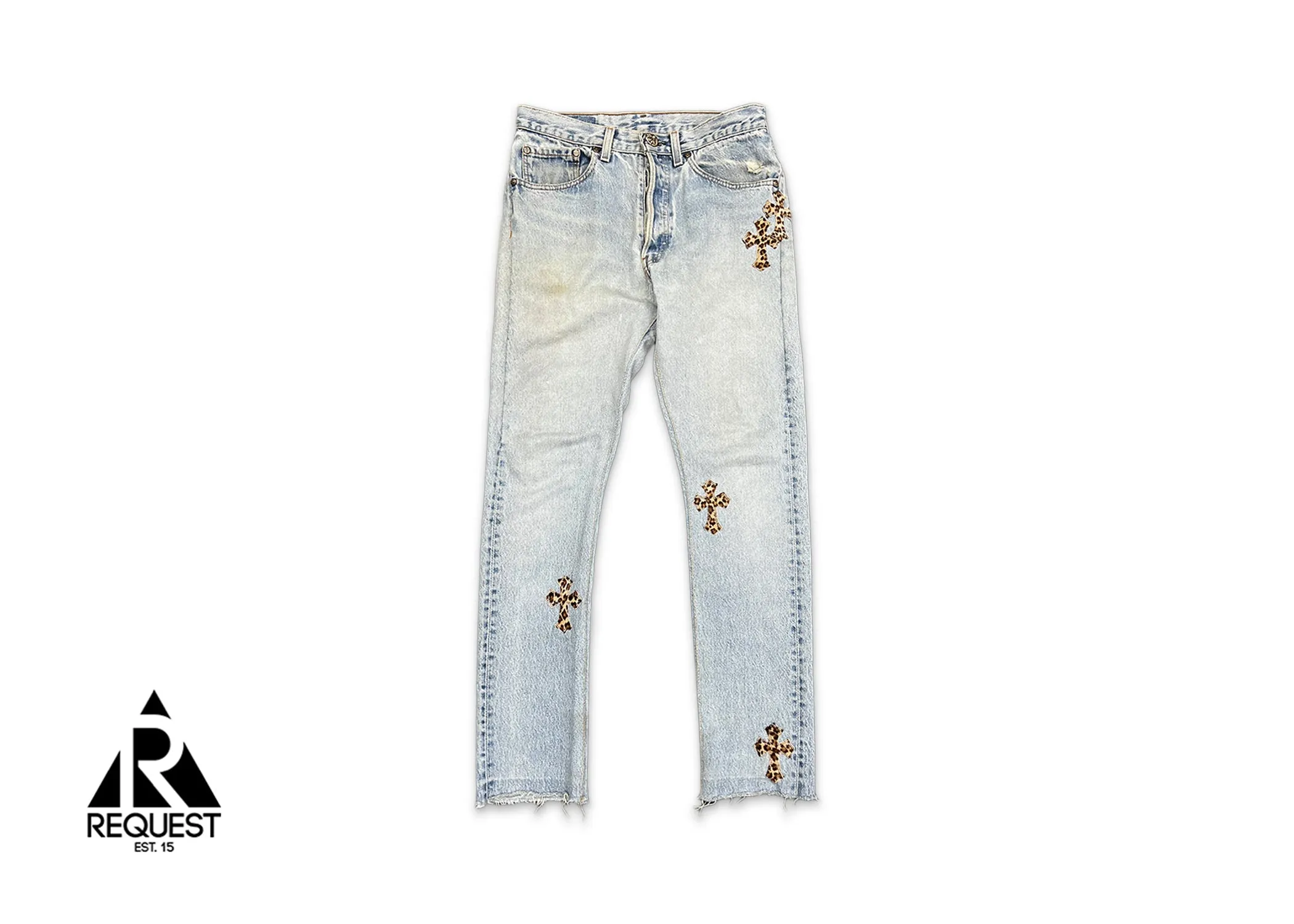 Levi's Light Wash Denim "Leopard Crosses"